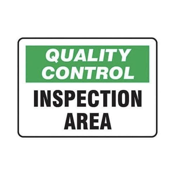 Accuform Safety Sign, Legend QUALITY CONTROL INSPECTION AREA, Adhesive DuraVinyl, 7 in Height, 10 in Width MQTL705XV - main